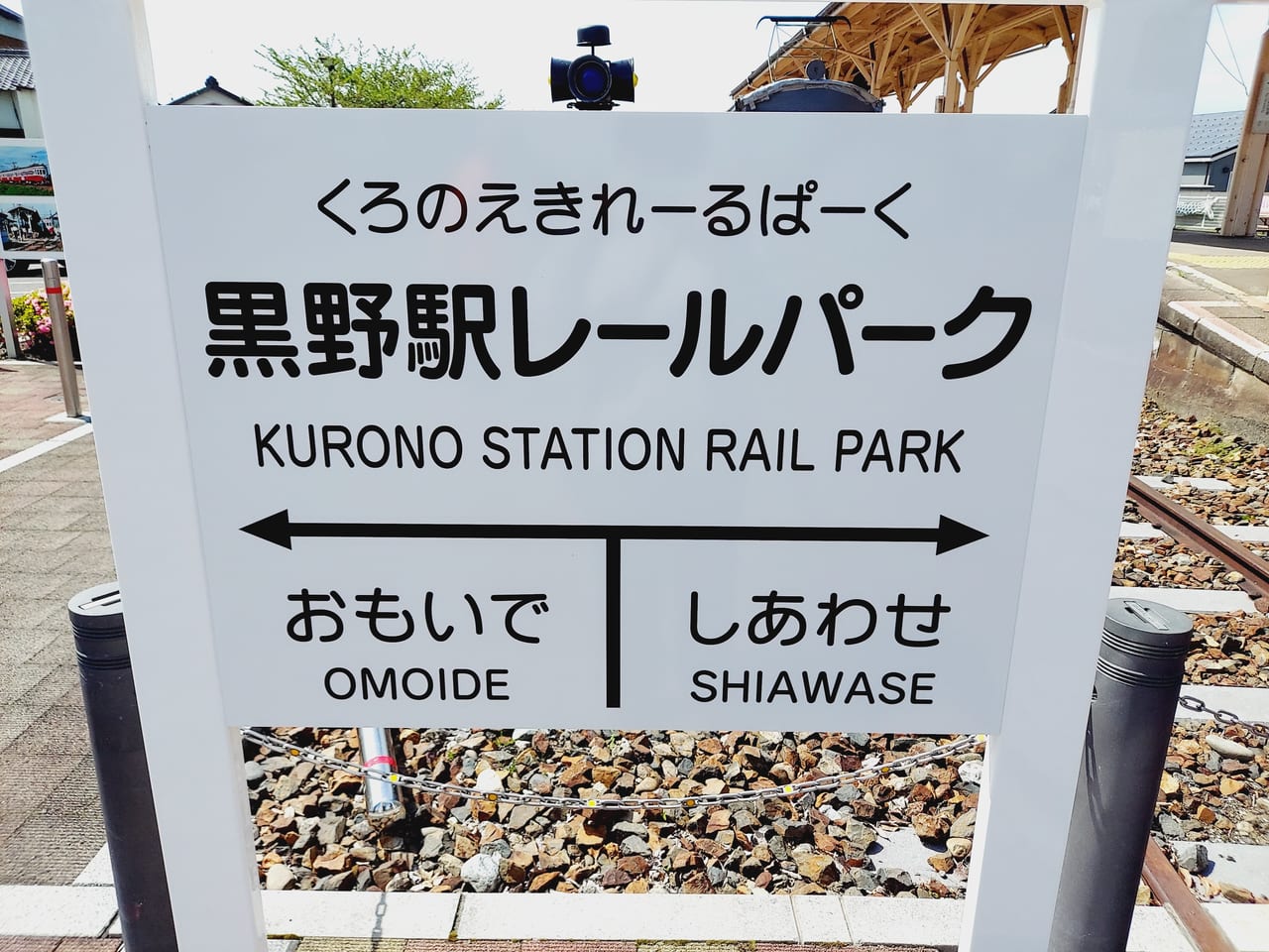 黒野駅レールパーク看板