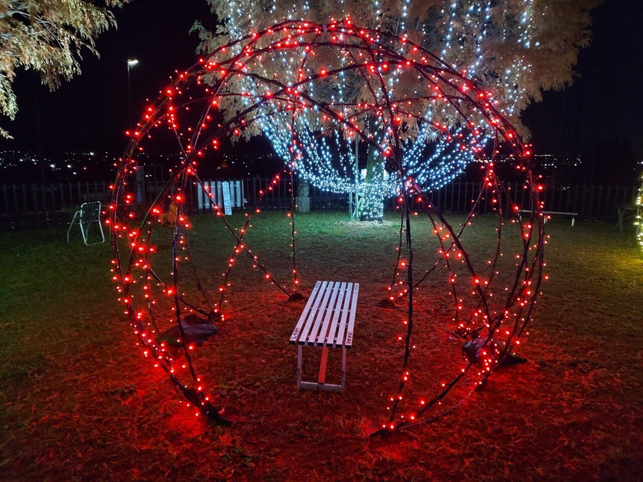 道の駅池田温泉のイルミネーション